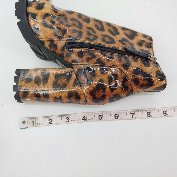 Schutz‎ Synthetic Leopard High Heel Ankle Boot 7 - Picture 8 of 10